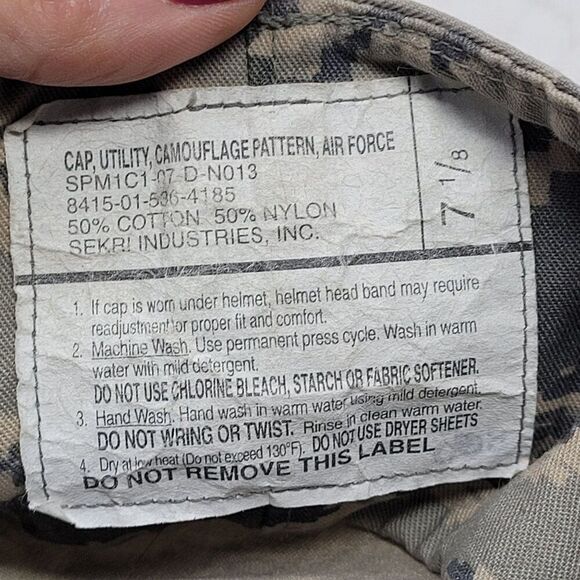 Unisex Air Force ABU Digital Camouflage Utility Cap Sz 7 1/8 Military Uniform - Picture 3 of 7